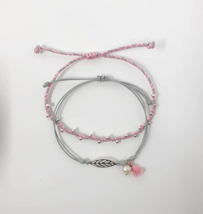 Pink and Grey Inspire Me Latin America Signature Bracelet Set by Zila | Inspire Me Latin America