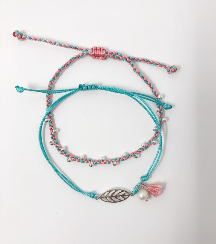 Pink and Teal Inspire Me Latin America Signature Bracelet Set by Zila | Inspire Me Latin America