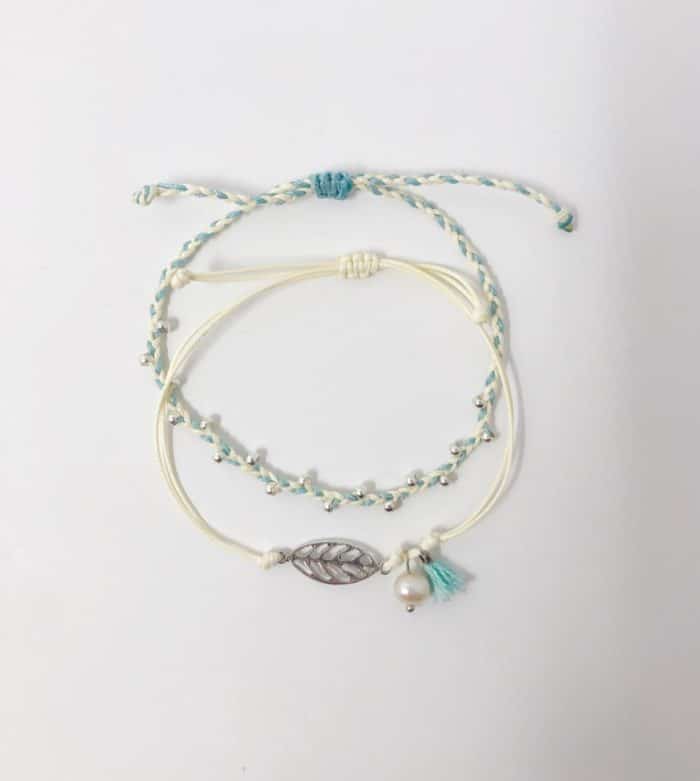 Teal and Cream Inspire Me Latin America Signature Bracelet Set by Zila | Inspire Me Latin America