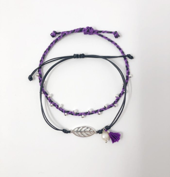 Purple and Black Inspire Me Latin America Signature Bracelet Set by Zila | Inspire Me Latin America