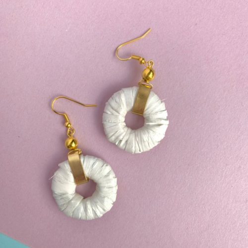 White Paper Hoop Earrings by Mereketé | Inspire Me Latin America