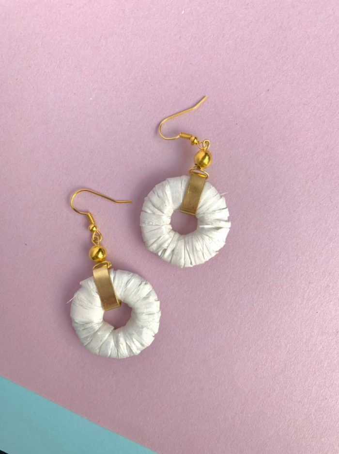 White Paper Hoop Earrings by Mereketé | Inspire Me Latin America