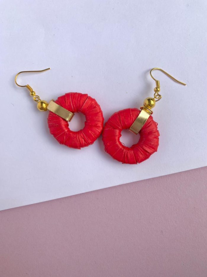 Red Paper Hoop Earrings by Mereketé | Inspire Me Latin America