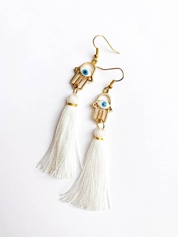 Hamsa Tassel Earrings by Mereketé | Inspire Me Latin America