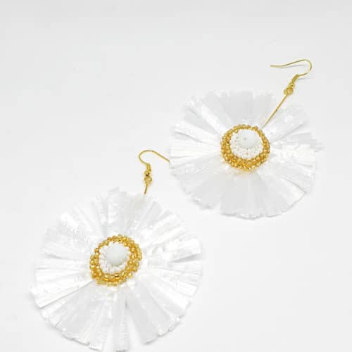 Raffia Flor Earrings by Mereketé | Inspire Me Latin America