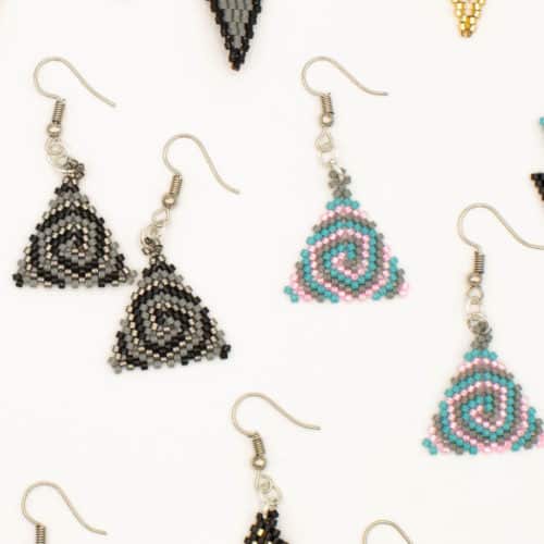 Triangle Miyuki Spiral Earrings from Korotos | Inspire Me Latin America