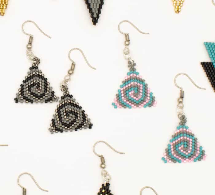 Triangle Miyuki Spiral Earrings from Korotos | Inspire Me Latin America