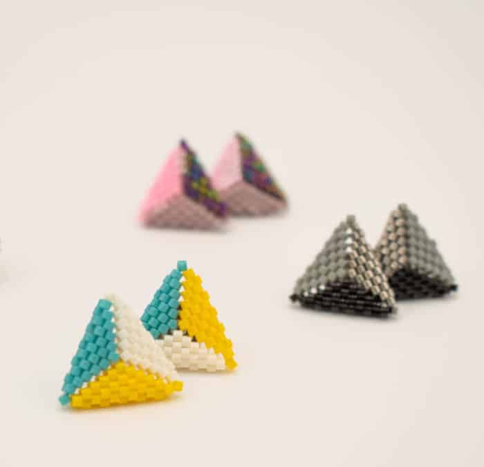 Triangle Miyuki Studs from Korotos | Inspire Me Latin America