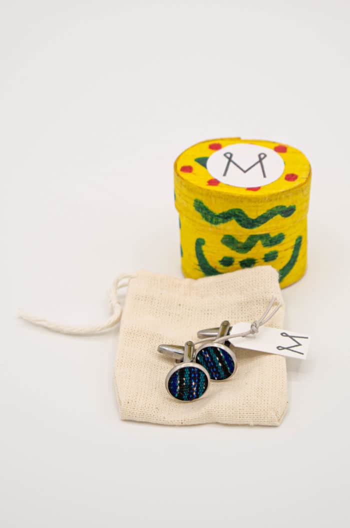 Huipilito Cufflinks from Mandarina by Dre | Inspire Me Latin America