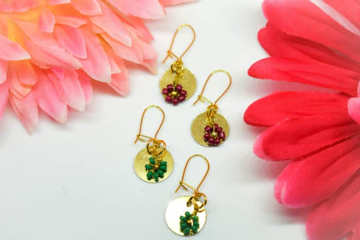 Golden Chip and Flower Earrings by Mereketé | Inspire Me Latin America