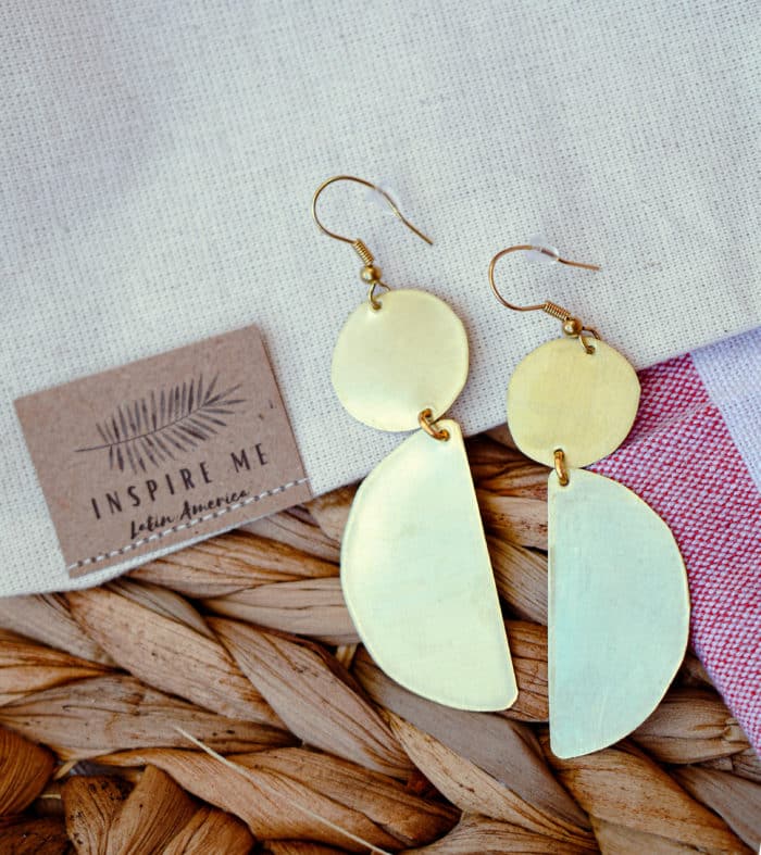 Medio Limón Brass Earrings by Mandarina by Dre | Inspire Me Latin America