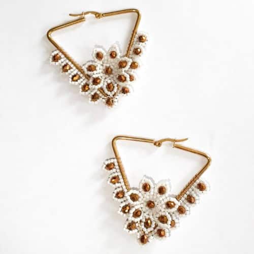 Triangle Flower Earrings by Korotos | Inspire Me Latin America